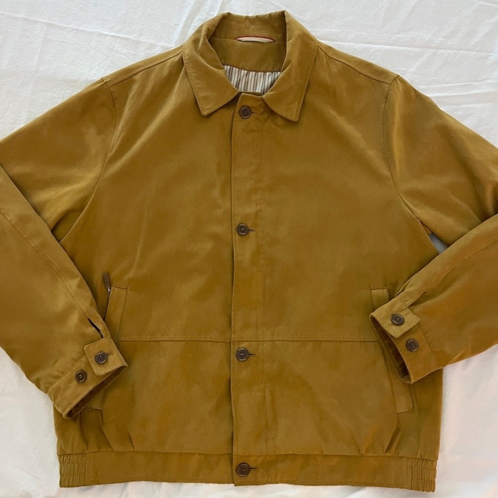 Bugatti Mens Faux Suede Harrington Jacket 42R Zip Front Classic Spring